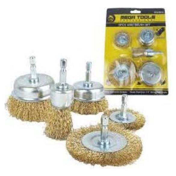 Megatools MWB5S 5pcs Wire Brush Set (1/4 Megatools MWB5S 5pcs Wire Brush Set (1/4